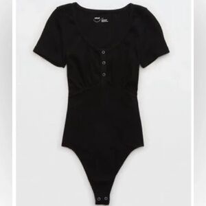Aerie Short Sleeve Henley Bodysuit